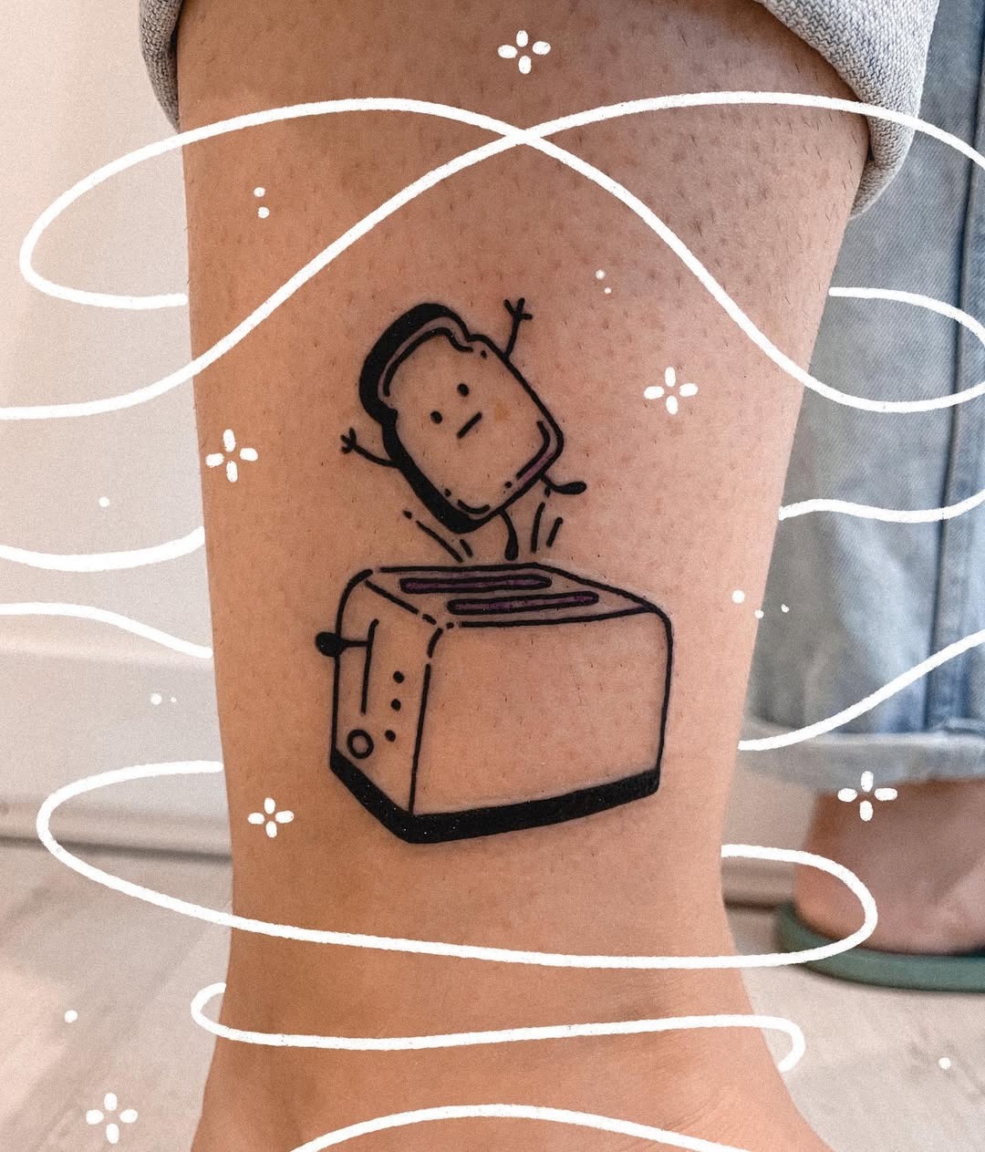 Whimsical bread and toaster tattoo design Tattoo Design