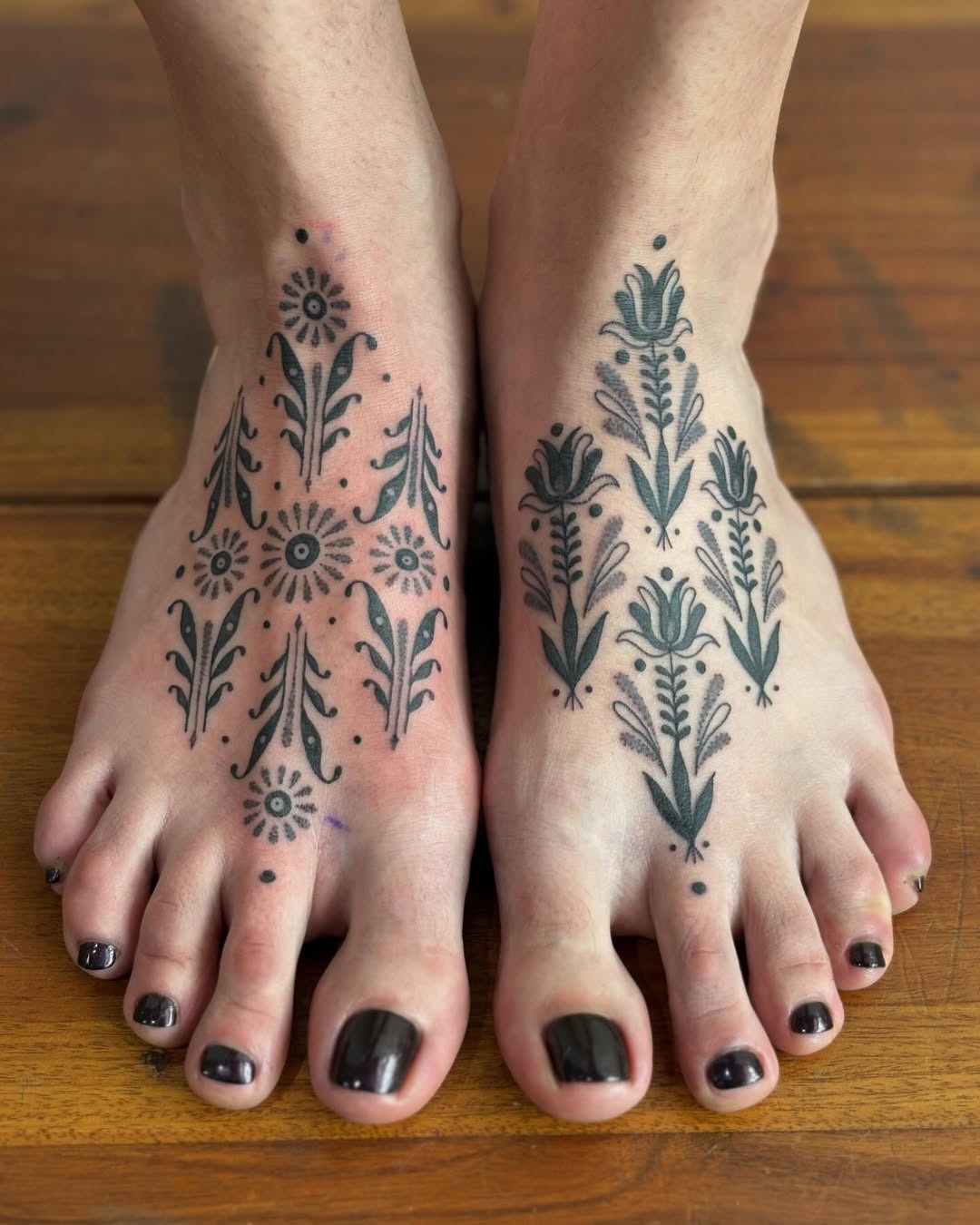Elegant floral designs on foot tattoos Tattoo Design