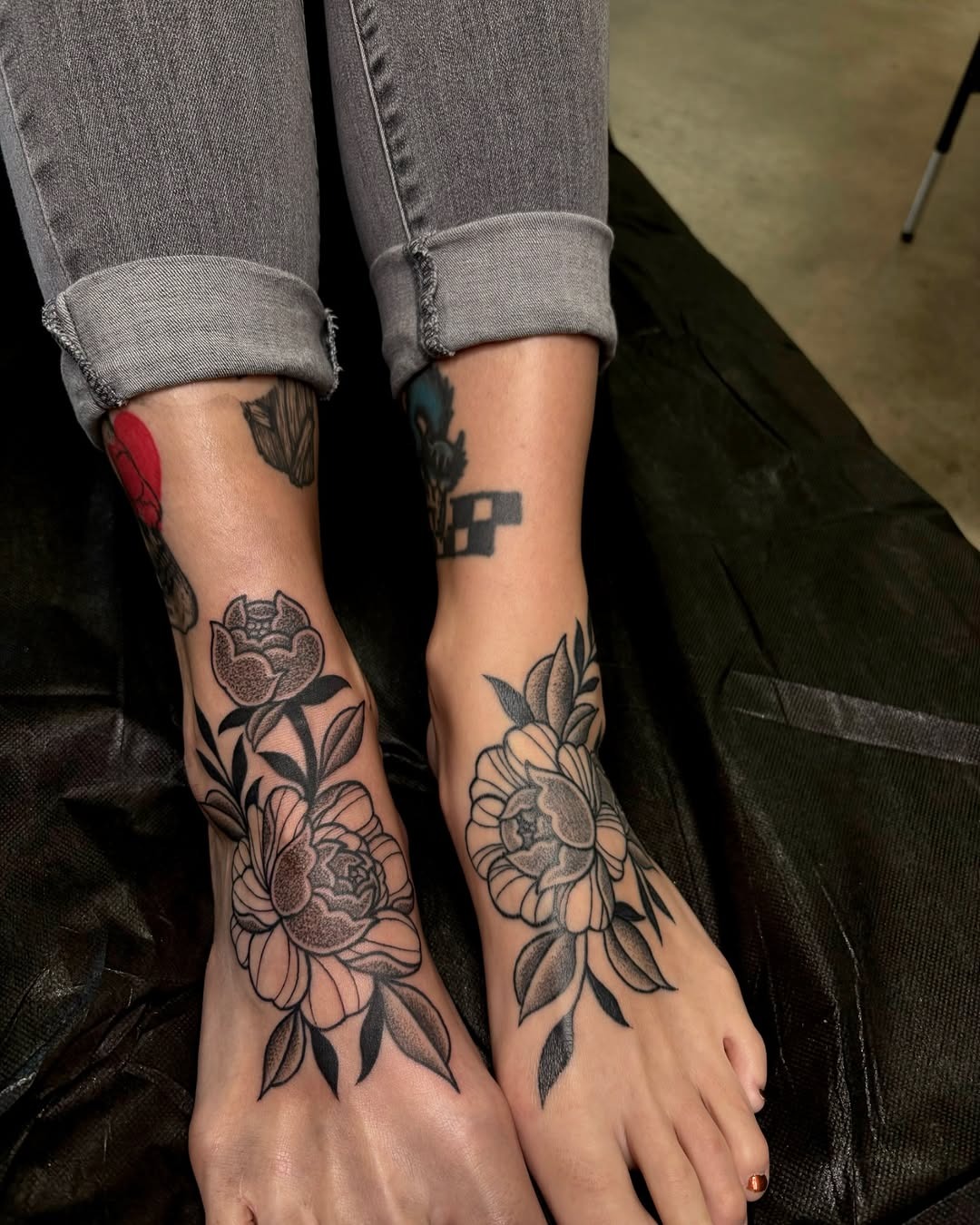 Elegant floral designs on foot tattoos Tattoo Design