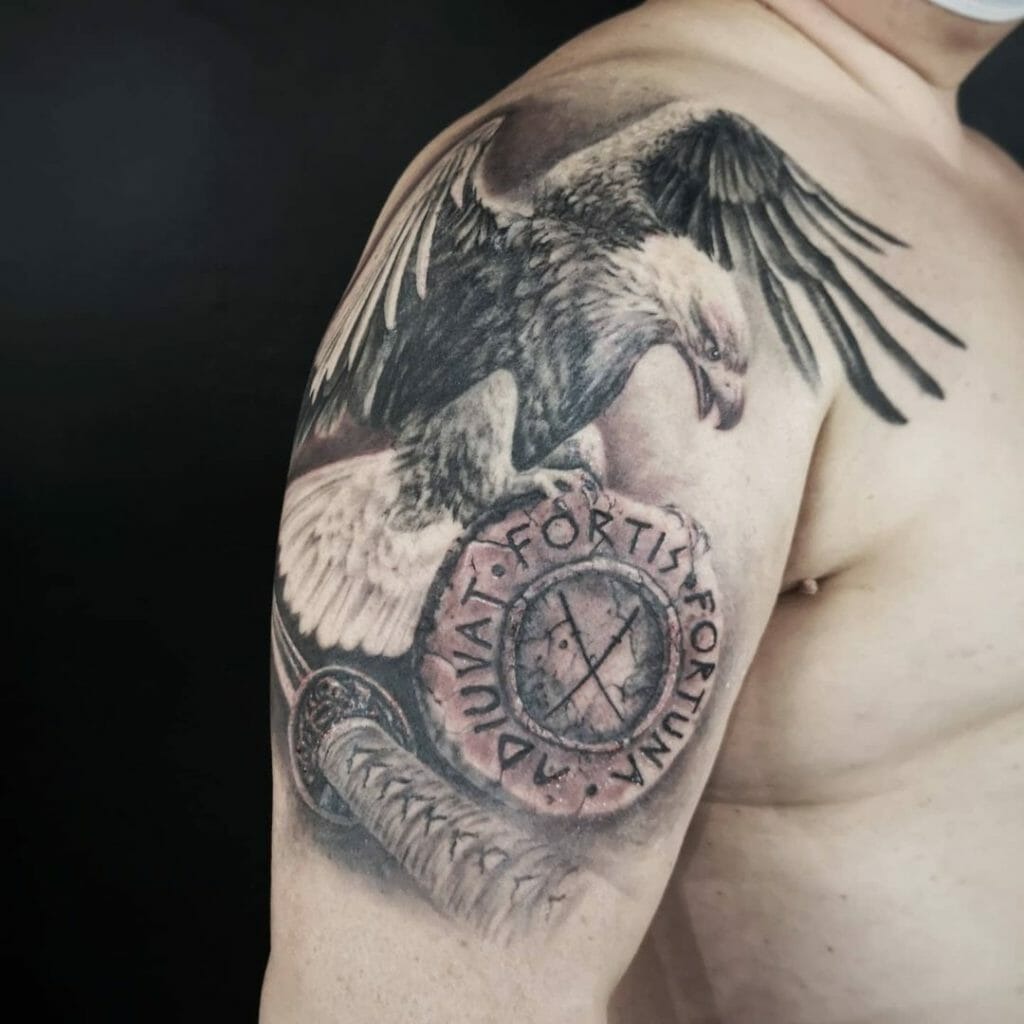 Eagle and Shield Arm Design Tattoo Design