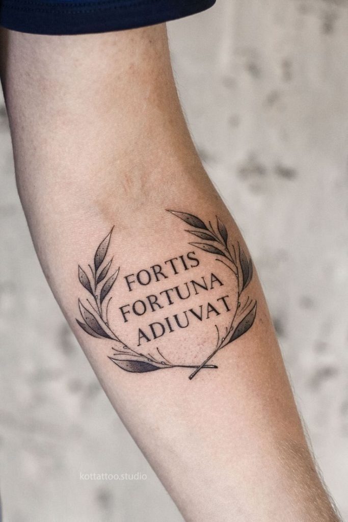 Small Laurel Forearm Design Tattoo Design
