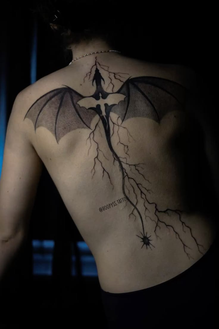 Lightning Dragon Full Back Tattoo Tattoo Design