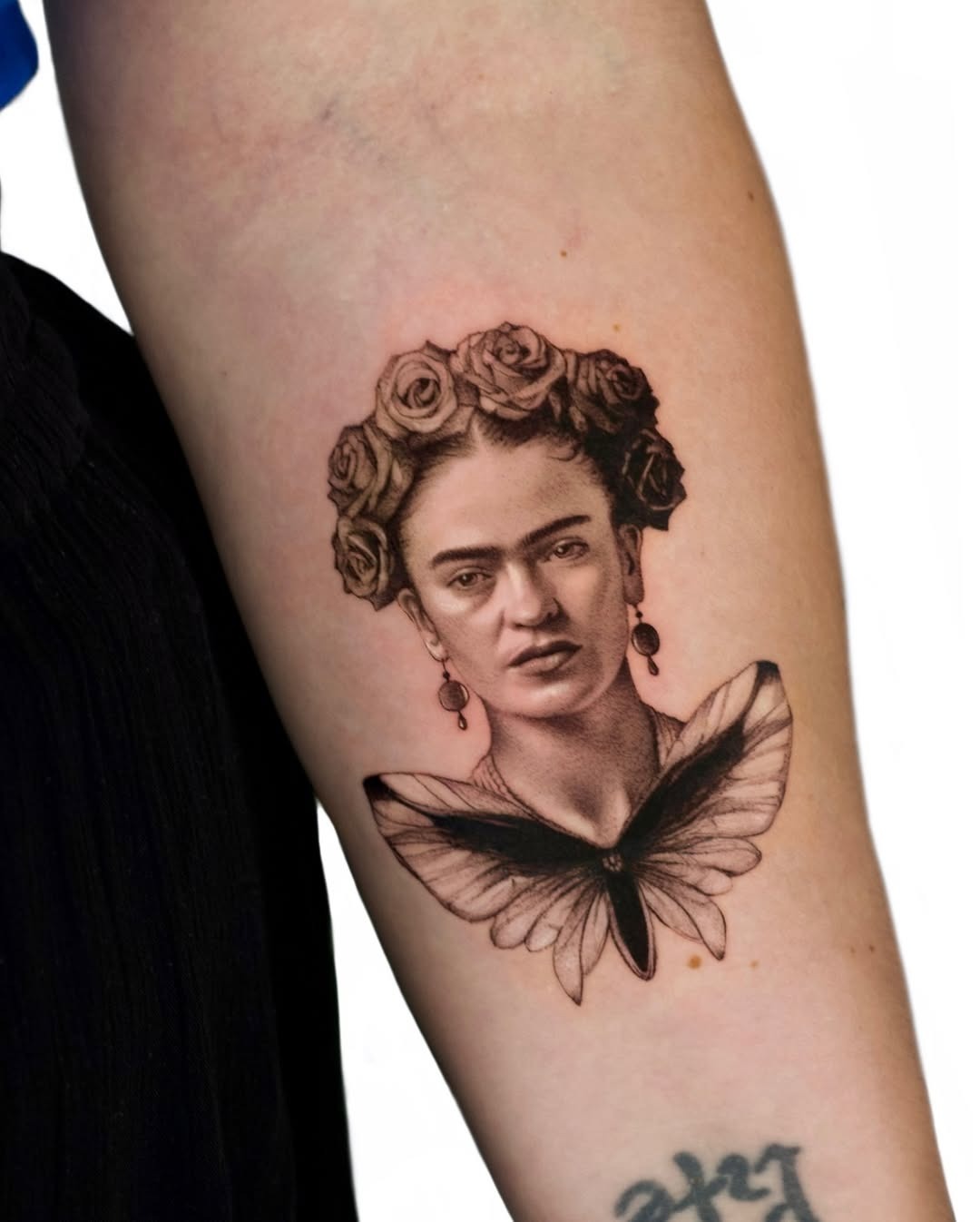 Colorful Floral Portrait of Frida Kahlo Tattoo Tattoo Design