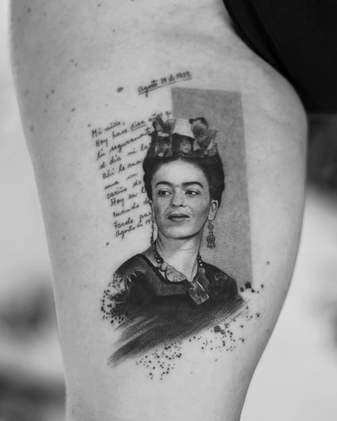 Expressive Frida Kahlo Portrait Tattoo Design Tattoo Design