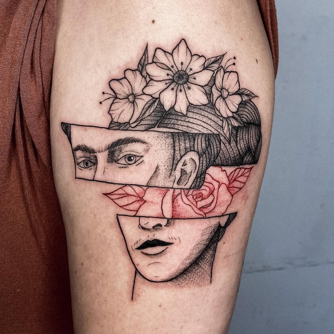 Intricate Frida Kahlo-inspired tattoo design Tattoo Design