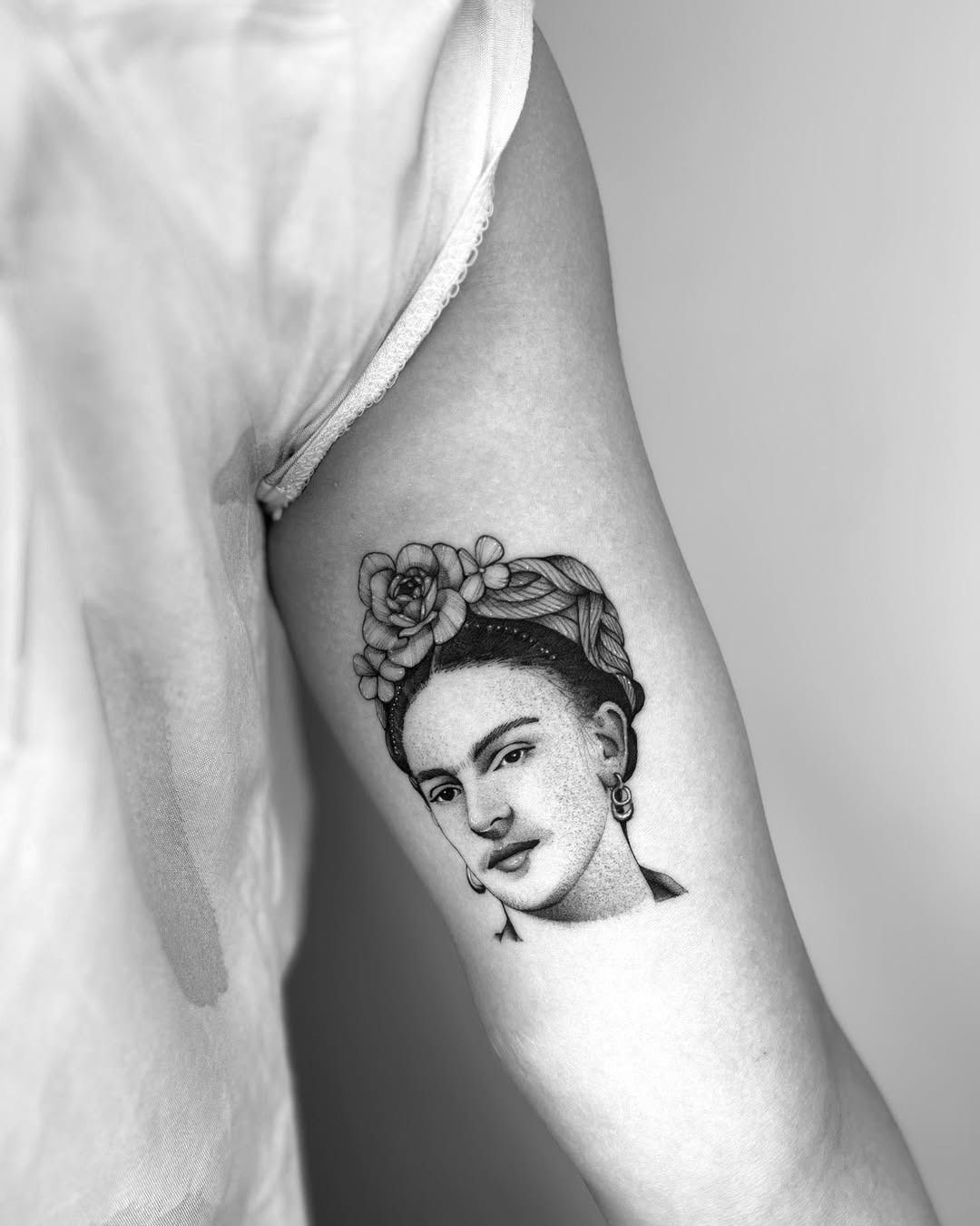 Realistic Frida Kahlo Portrait Tattoo Design Tattoo Design