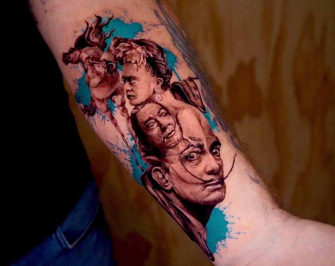 Stunning Frida Kahlo Floral Portrait Tattoo Tattoo Design