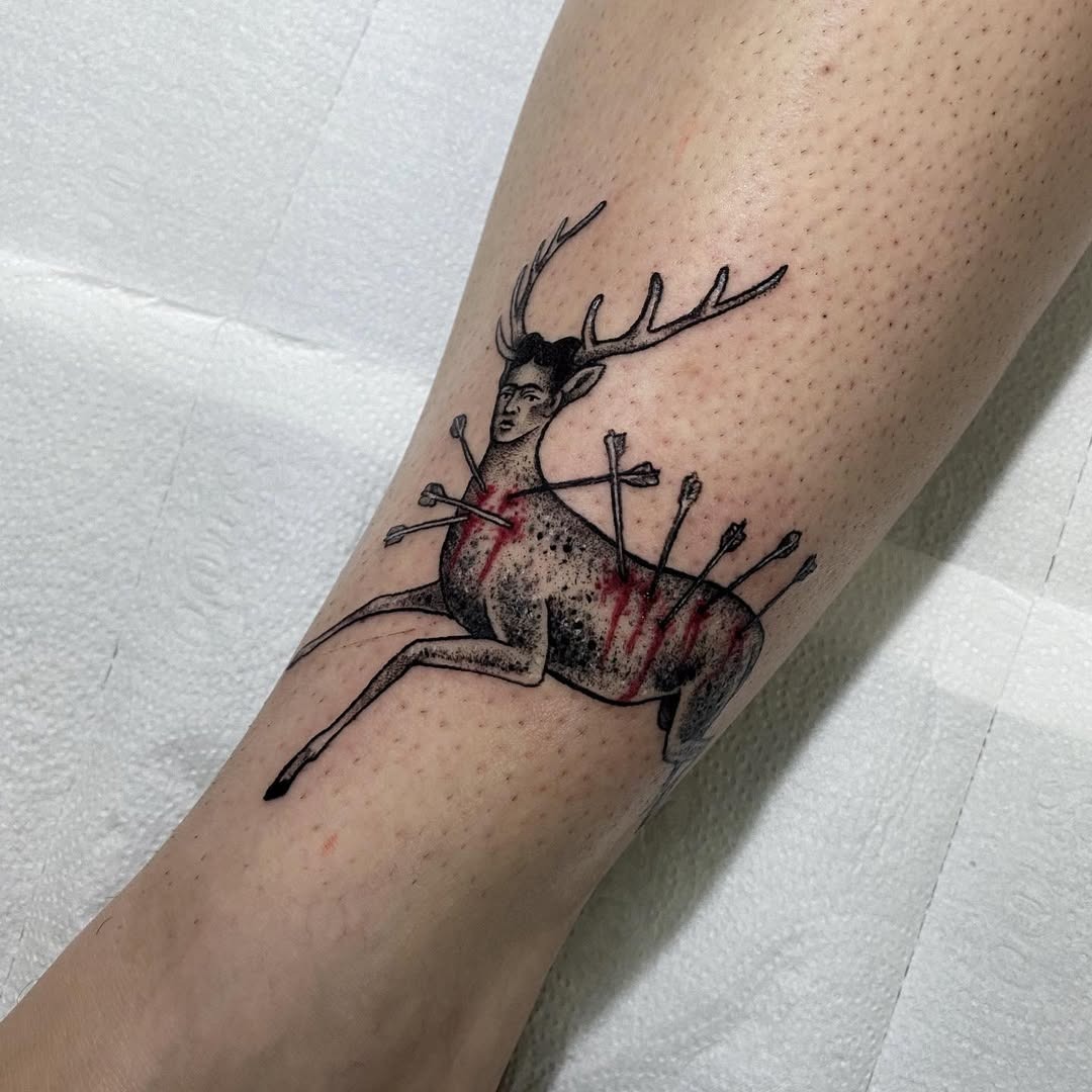 Symbolic Frida-inspired tattoo merging nature and pain Tattoo Design