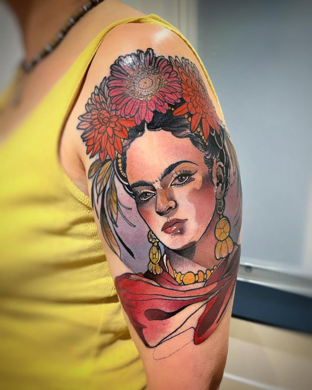 Vibrant Frida Kahlo Floral Tattoo Design Tattoo Design
