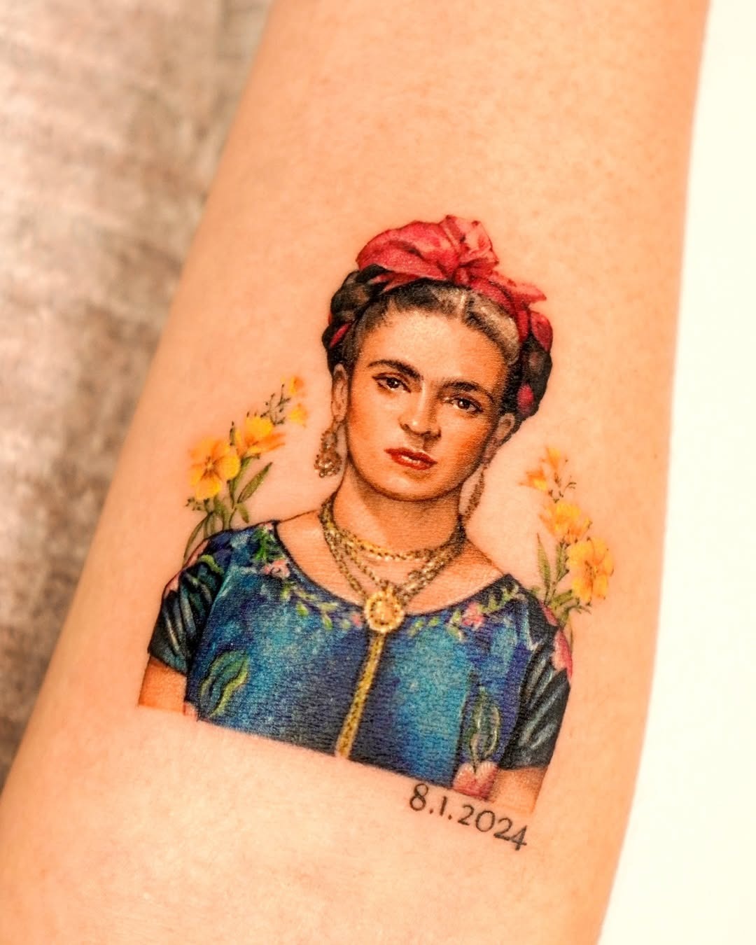 Vibrant Frida Kahlo Portrait Tattoo Tattoo Design