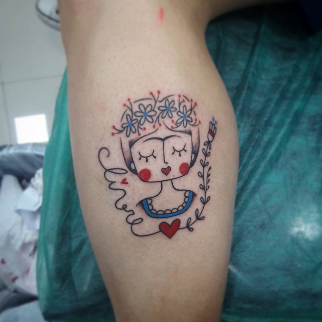 Vibrant tattoo capturing Frida Kahlo's spirit Tattoo Design