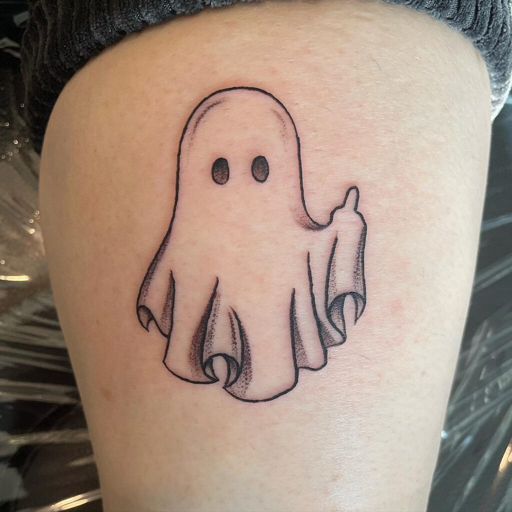 Ghost in Fishnets Tattoo Tattoo Design