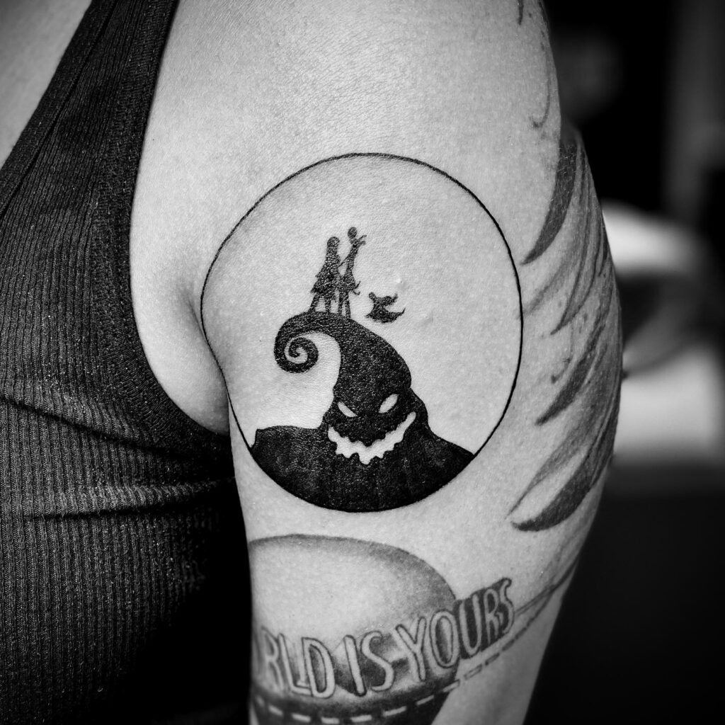 Spider and Crescent Moon Tattoo Tattoo Design