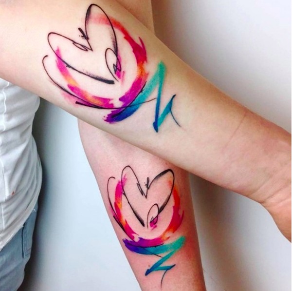 Coordinating Stylized Flamingo Friendship Tattoos Tattoo Design