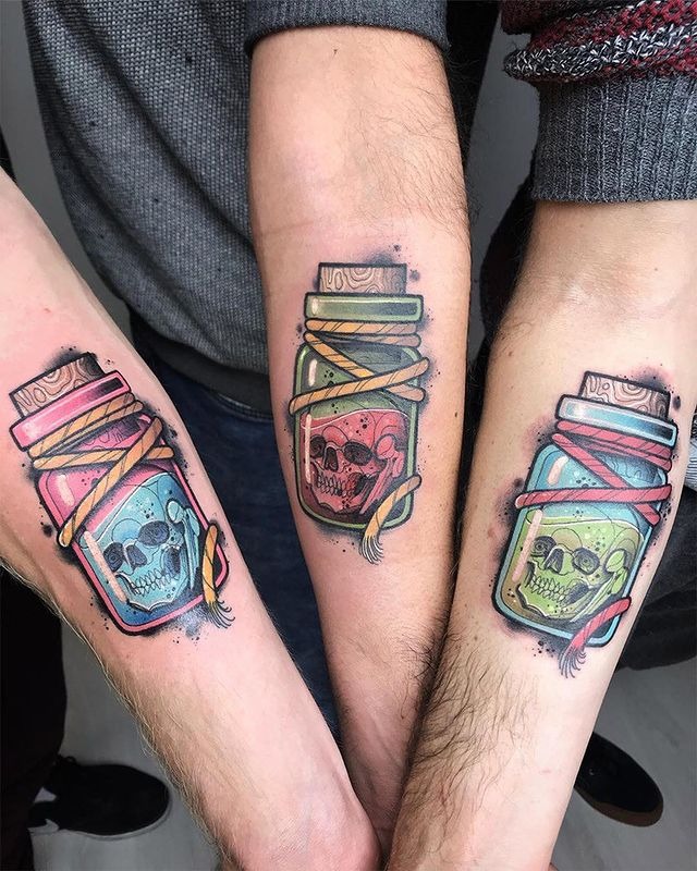 Matching Graduation Gown Arm Friend Tattoo for Best Friends Tattoo Design