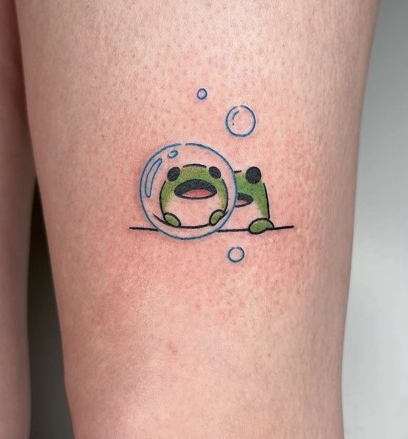 Bubble Bath Frog Tattoo Tattoo Design