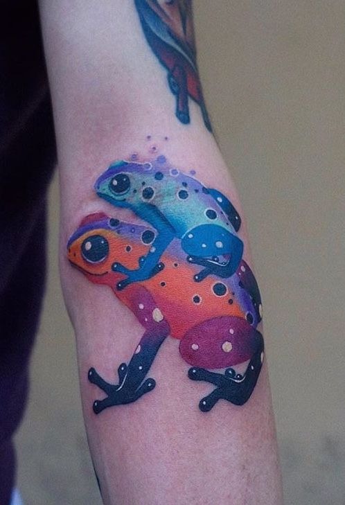 Colorful Poison Dart Frog Pair Tattoo Tattoo Design