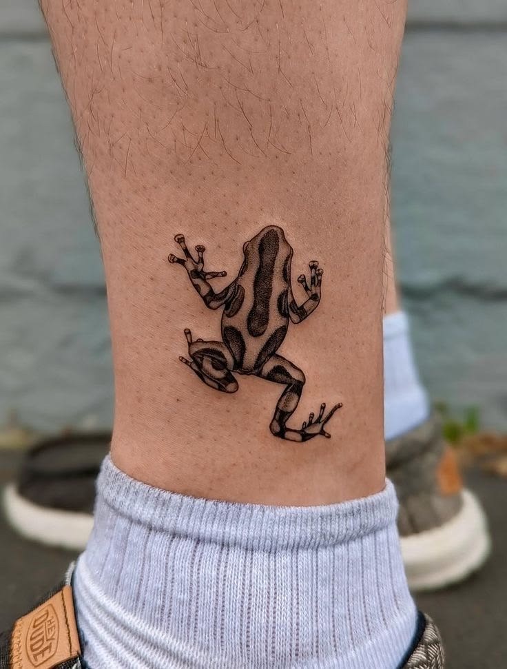Realistic Dart Frog Ankle Tattoo Tattoo Design