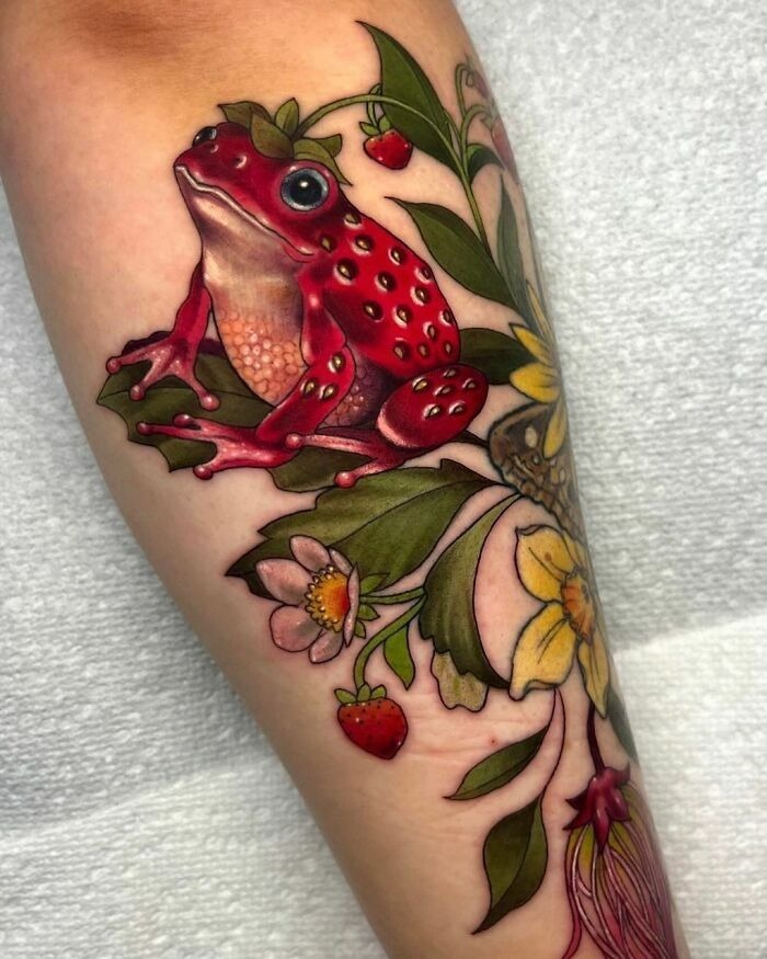 Strawberry Poison Dart Frog Tattoo Tattoo Design