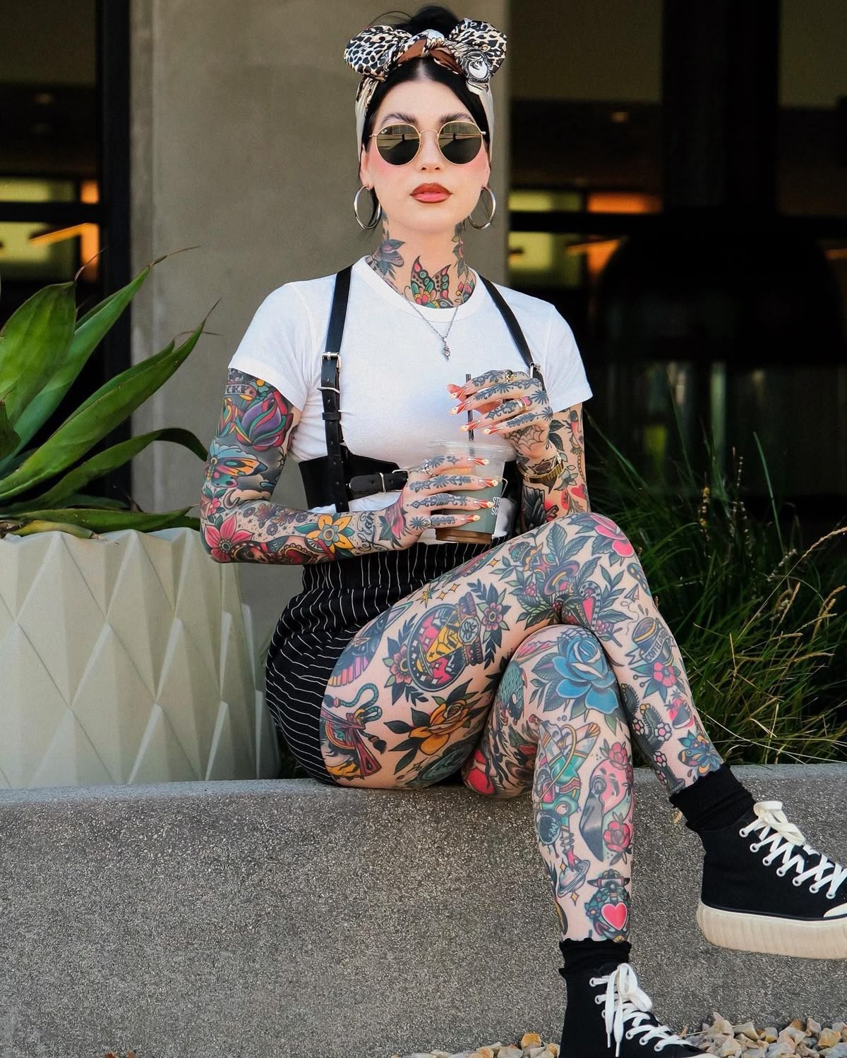 Dark Ornamental Full Coverage Femme Look Tattoo Design
