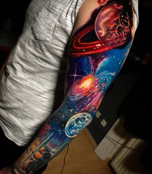 For those fascinated by the cosmos, this sleeve is a stunning depiction of the universe.