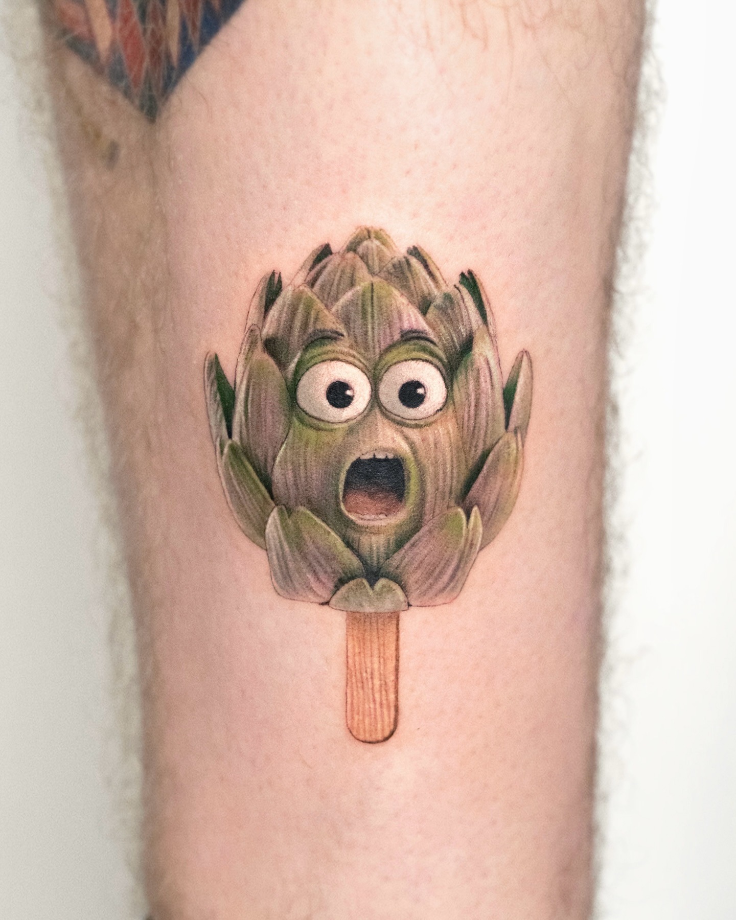 Shocked Artichoke Popsicle Tattoo Tattoo Design