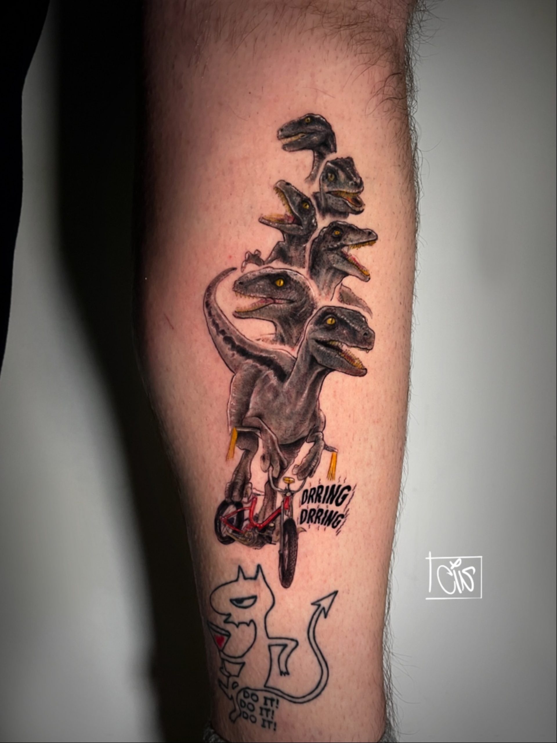 Velociraptor Bicycle Gang Tattoo Tattoo Design
