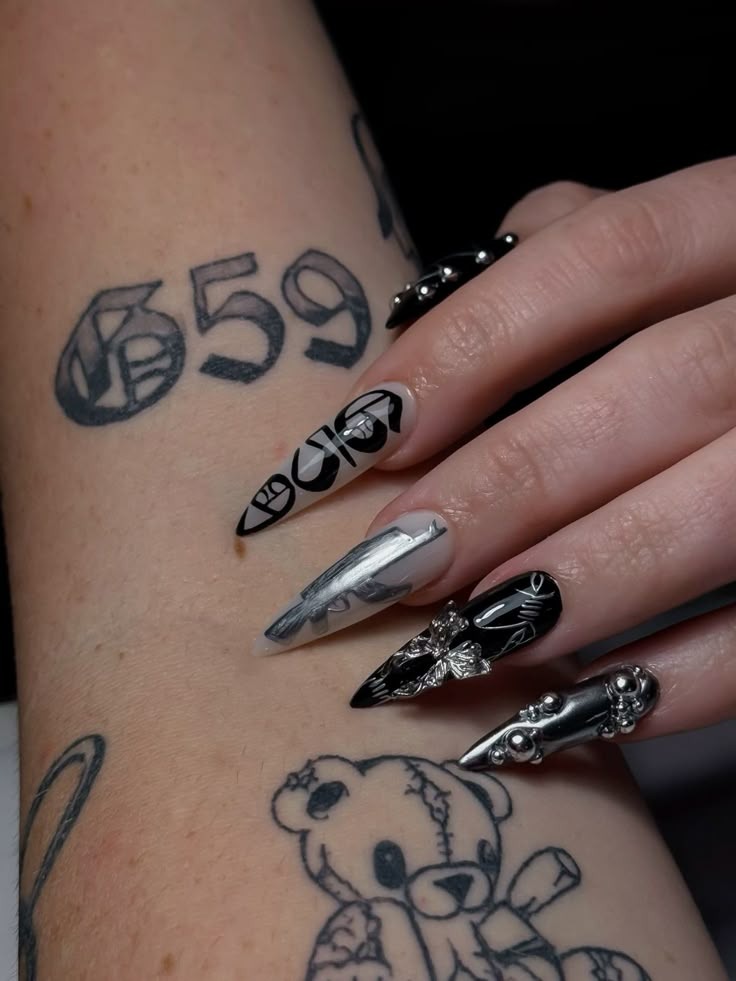 G59 with Gothic Nails Aesthetic Tattoo Design