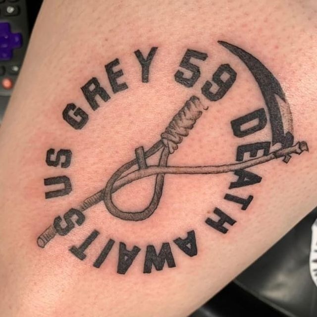 Grey 59 Reaper Circle Tattoo Tattoo Design