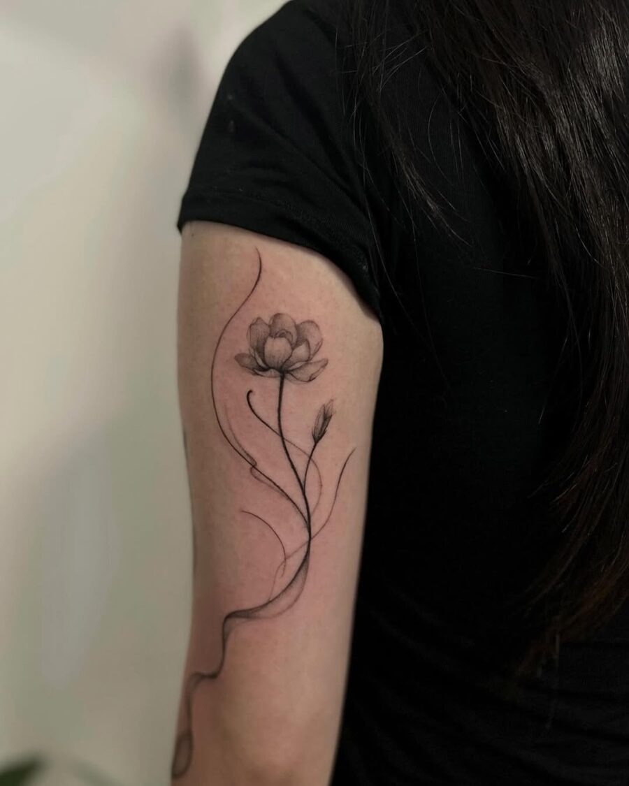 Delicate gardenia tattoo gracing the arm Tattoo Design