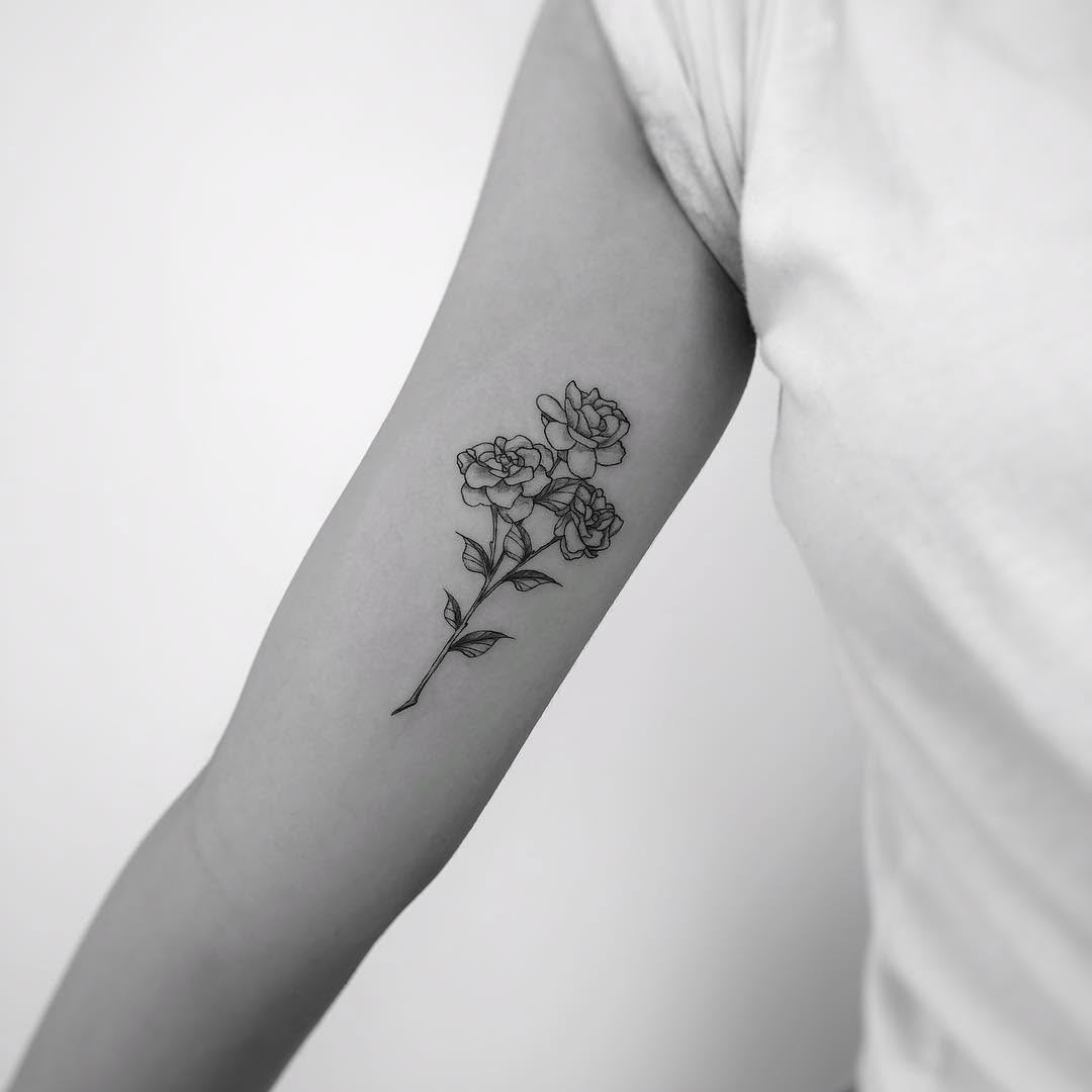 Elegant Gardenia Tattoo Design on Arm Tattoo Design