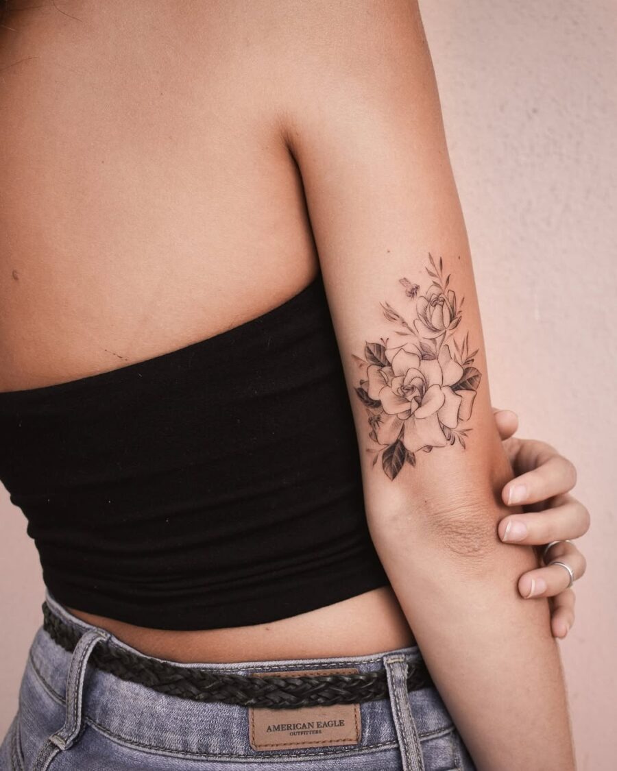Elegant gardenia tattoo showcasing floral artistry Tattoo Design