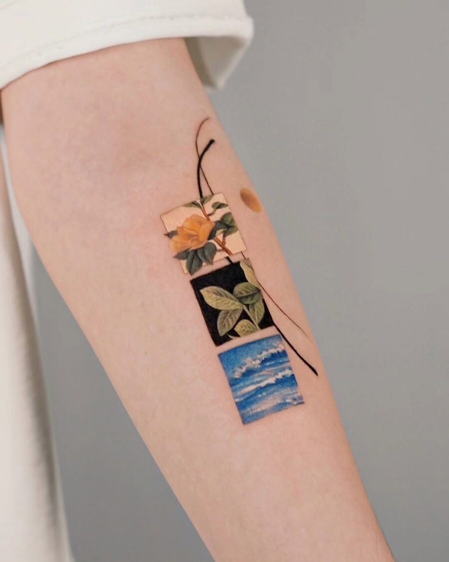 Vibrant gardenia tattoo showcasing tranquil visuals Tattoo Design