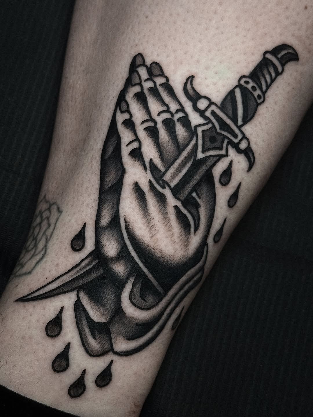 Bold Hands Holding a Dagger Tattoo Tattoo Design