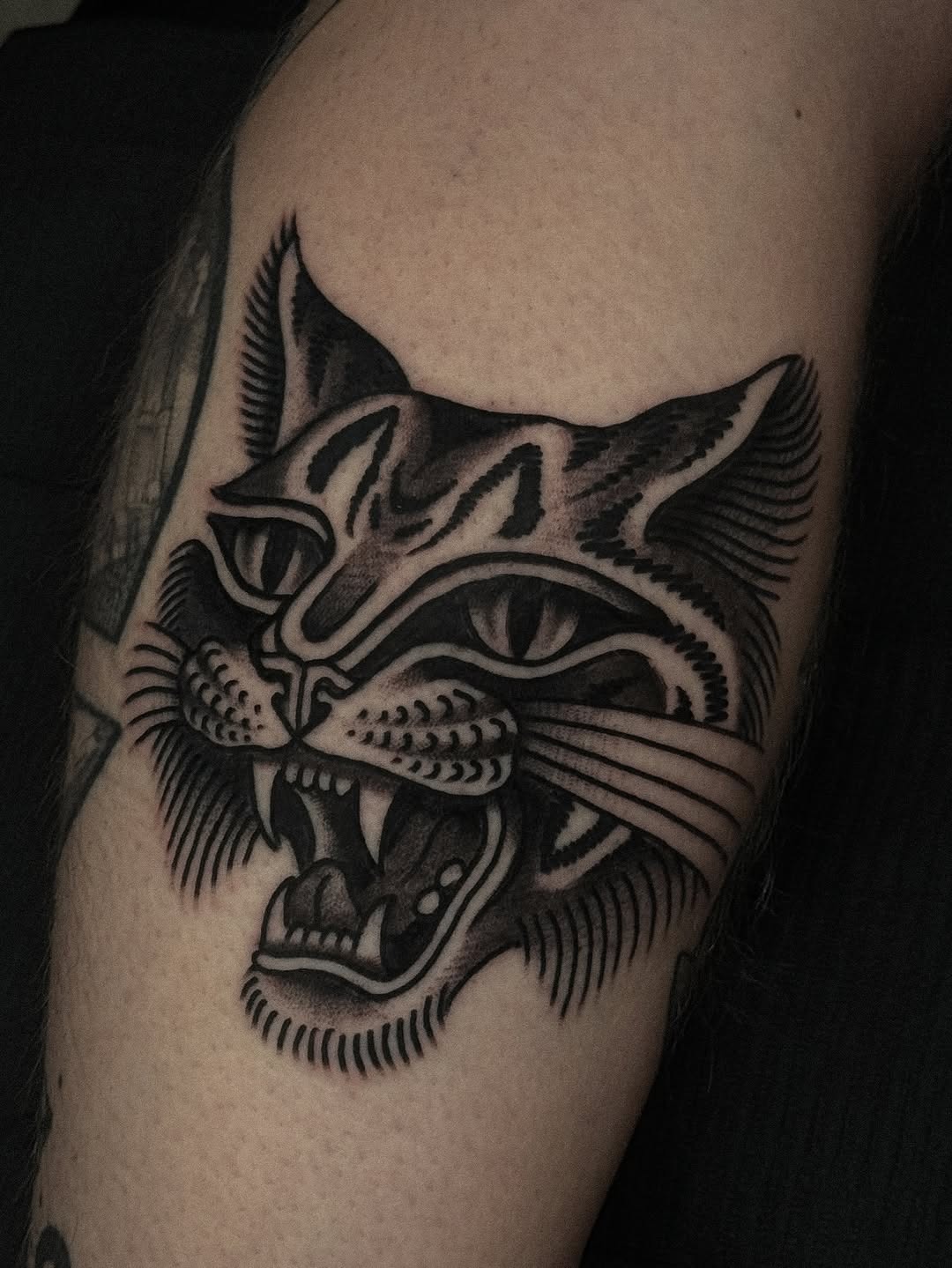Fierce Feline Tattoo with Charismatic Details Tattoo Design