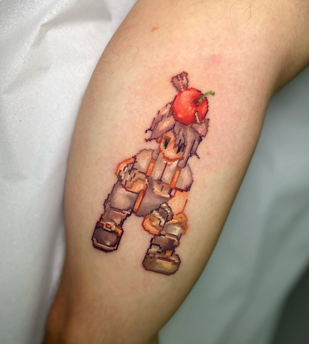 Unique fantasy character tattoo with vibrant colors Tattoo Design
