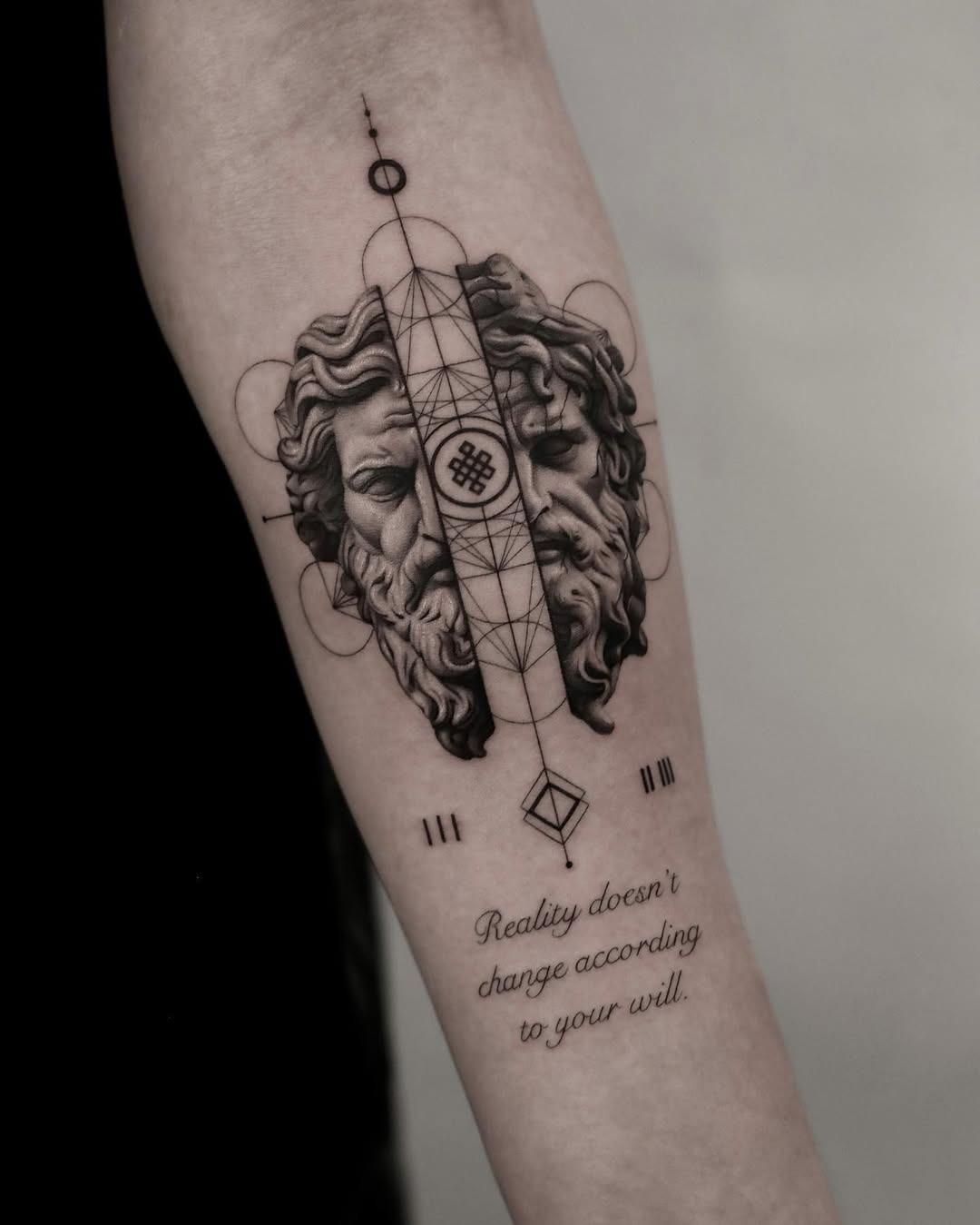 Intricate Gemini tattoo with dual faces Tattoo Design