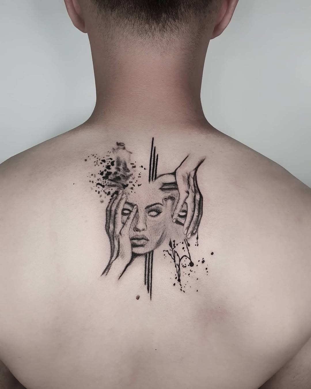Stunning Gemini-Inspired Back Tattoo Design Tattoo Design