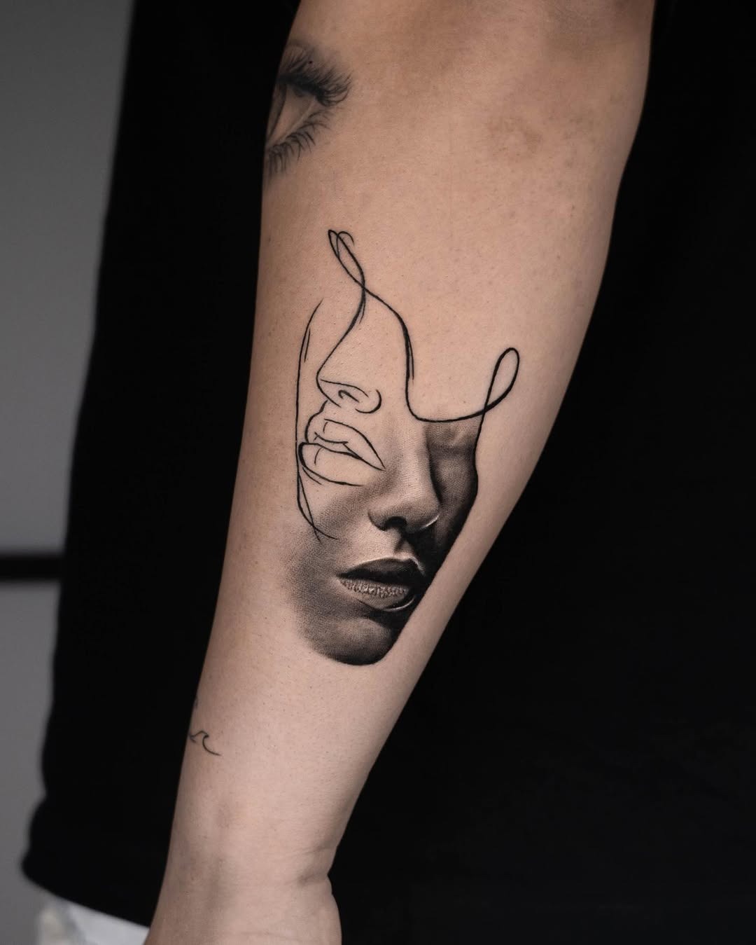 Unique minimalist Gemini face tattoo design Tattoo Design