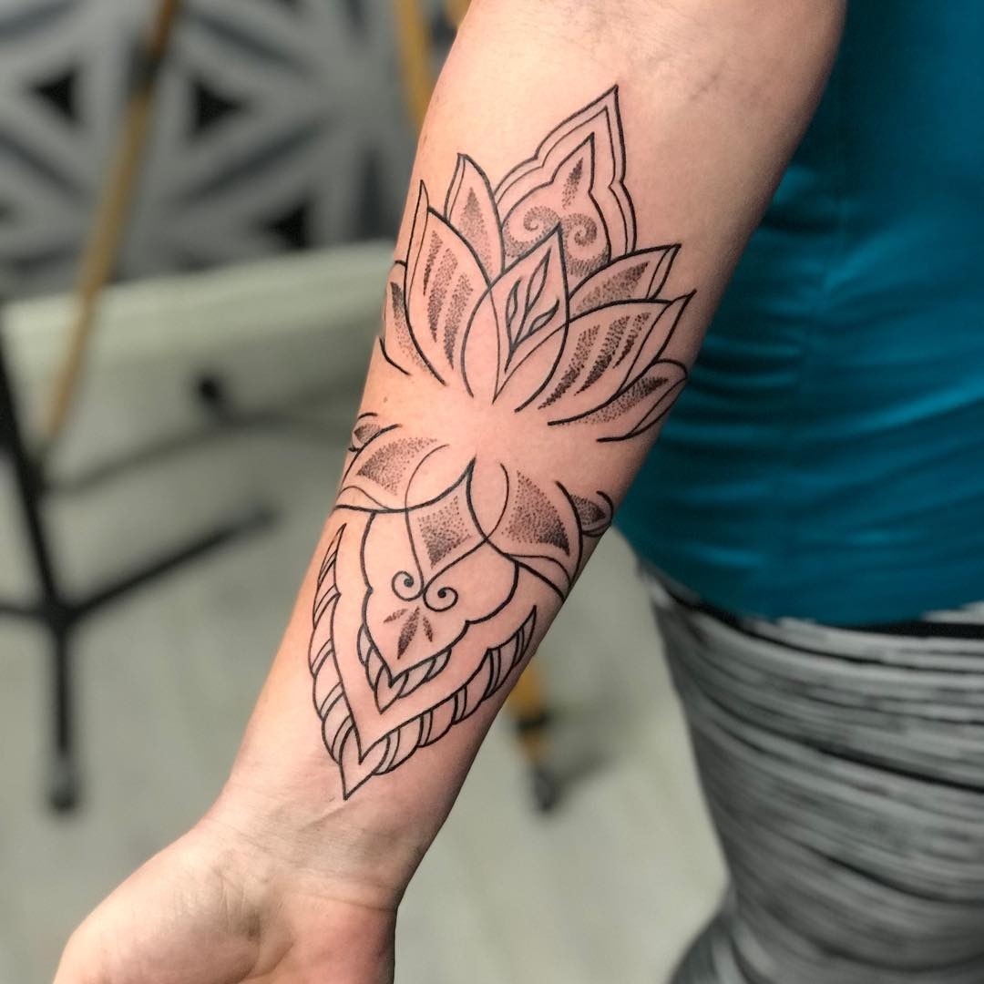 Half Lotus Mandala Tattoo Tattoo Design