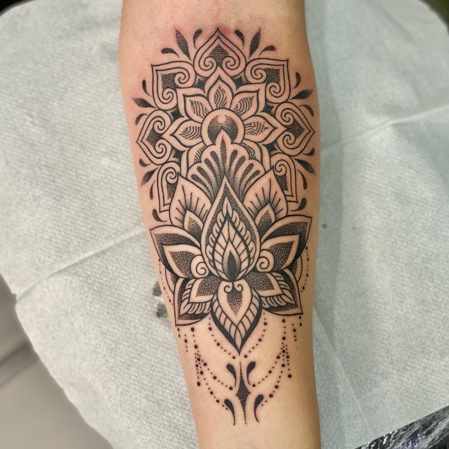 Layered Lotus Mandala Tattoo Tattoo Design