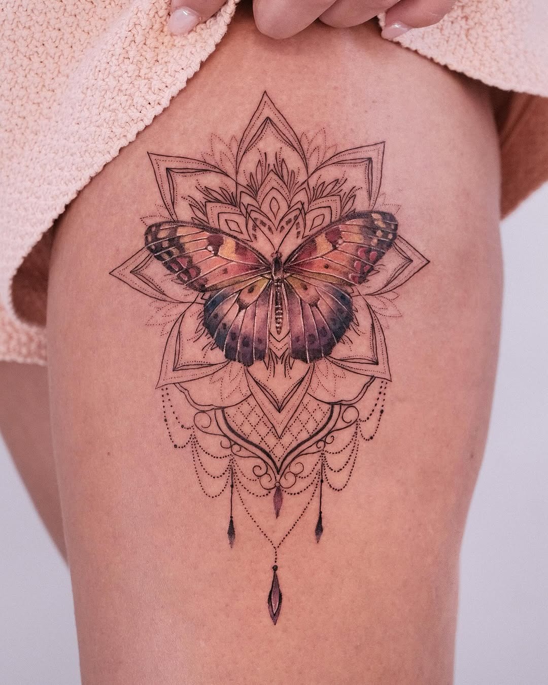 Intricate butterfly mandala tattoo design Tattoo Design