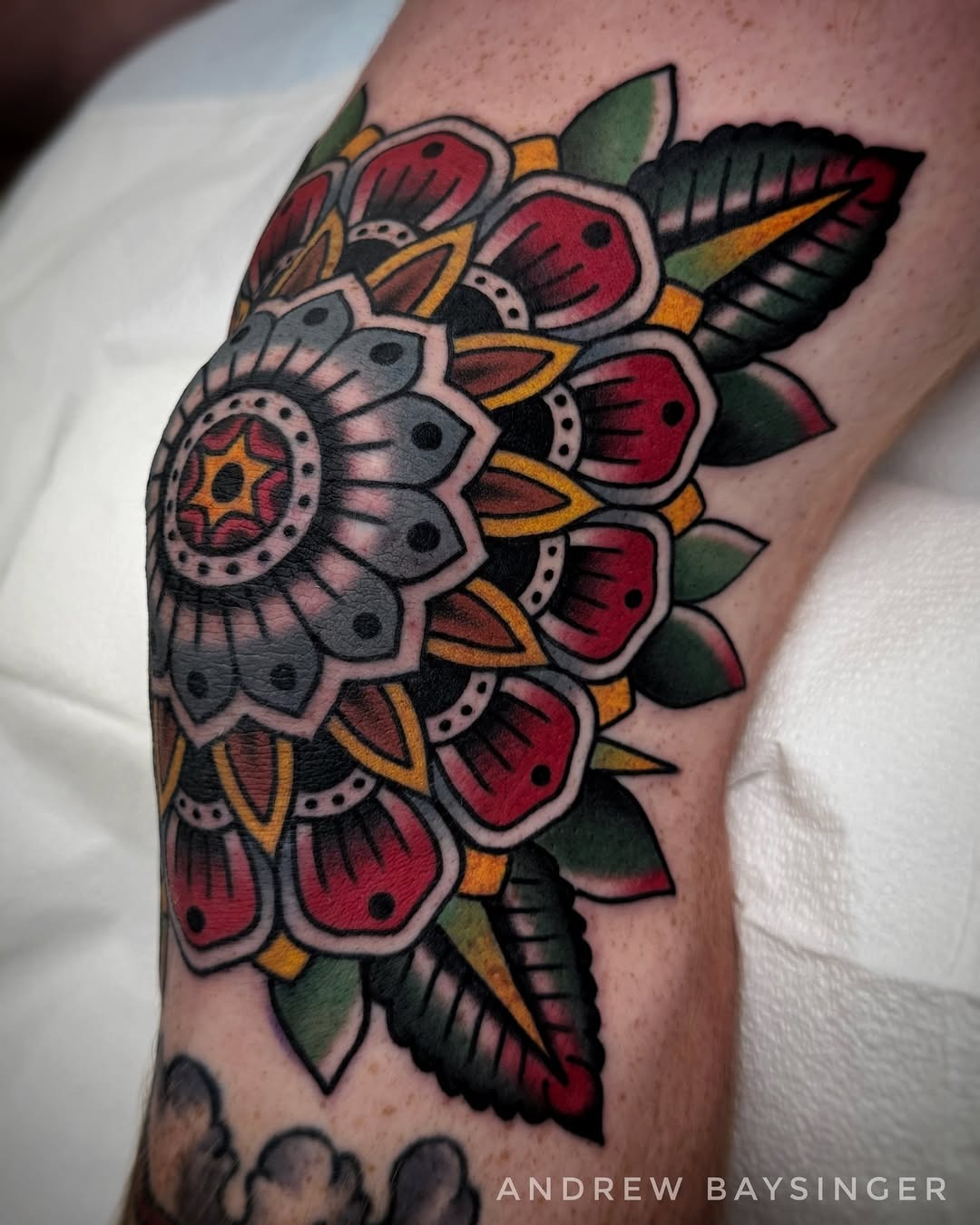 Intricate Mandala Tattoo in Vibrant Colors Tattoo Design