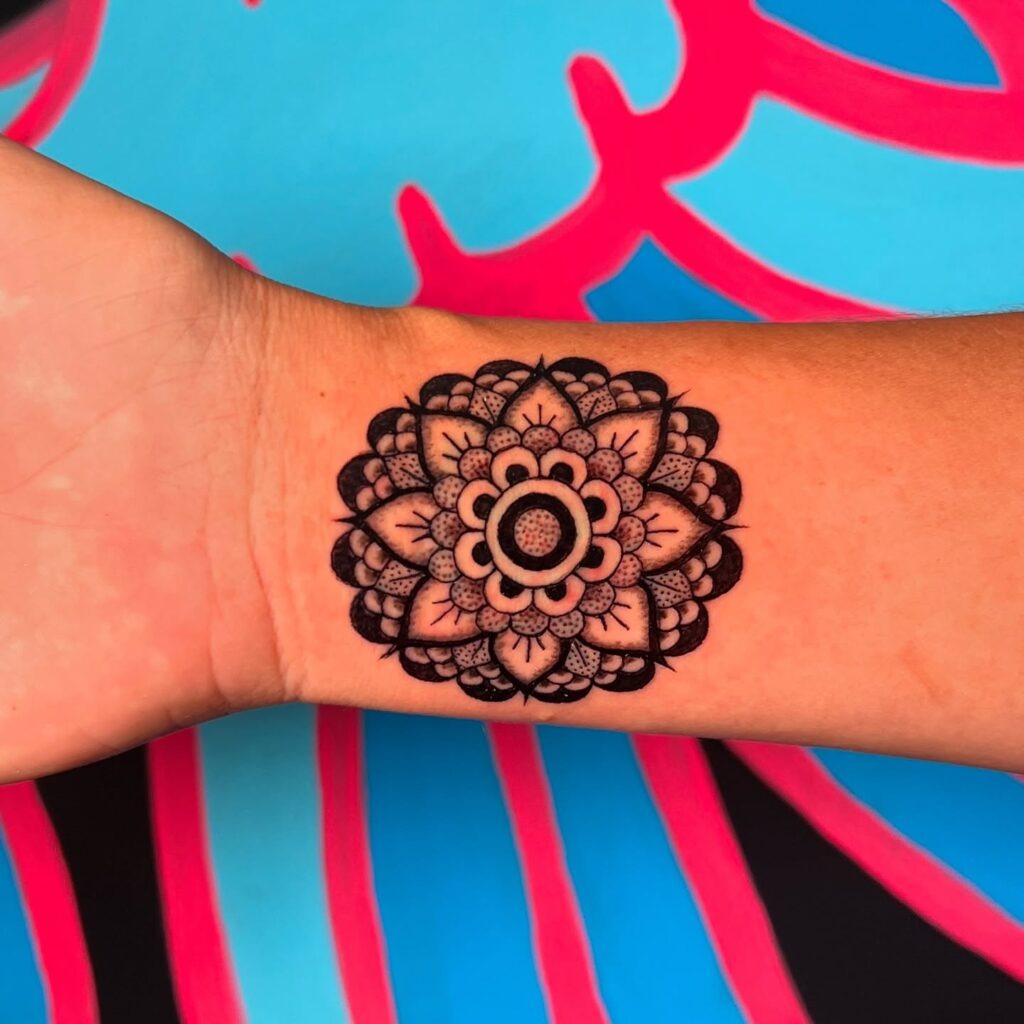 Bold Mandala Wrist Tattoo Tattoo Design