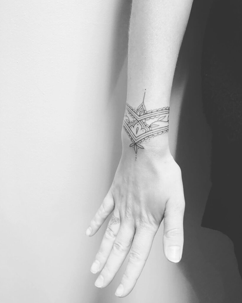 Minimalist Mandala Cuff Tattoo Tattoo Design