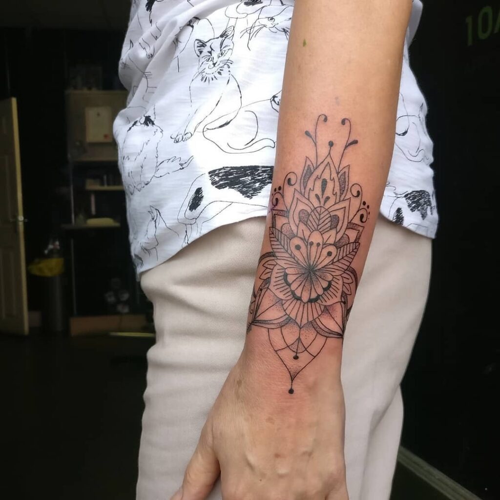 Ornamental Mandala Wrist Tattoo Tattoo Design