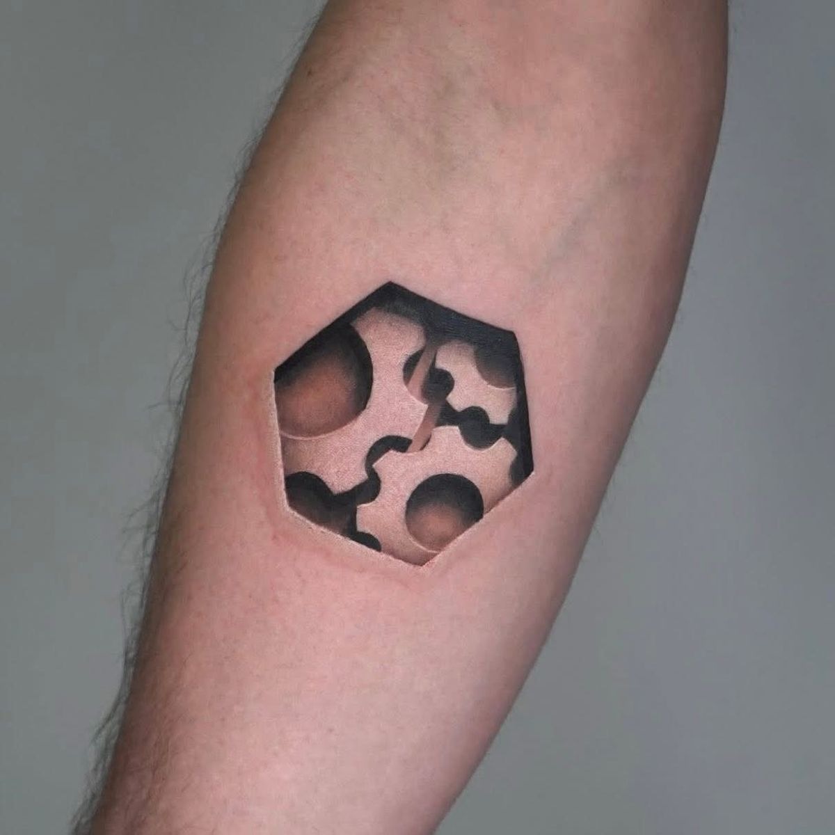 3D Hexagon Illusion Tattoo Tattoo Design