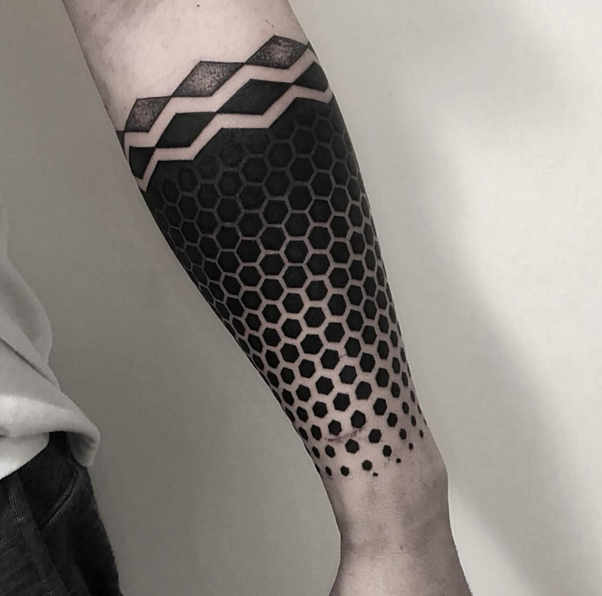 Black Honeycomb Forearm Tattoo Tattoo Design