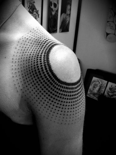 Dotwork Shoulder Circle Tattoo Tattoo Design