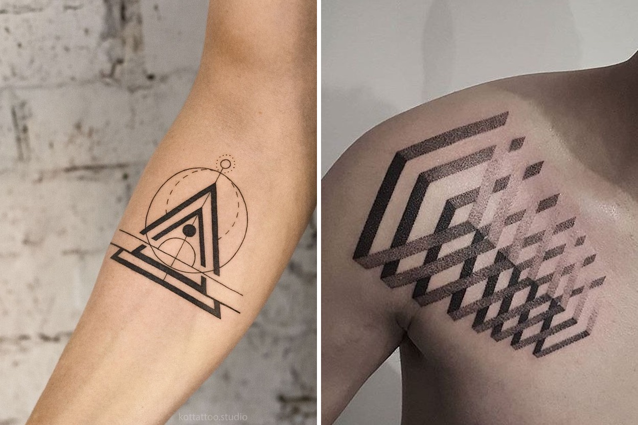 34+ Geometric Tattoo Ideas & Inspiration Featured Lookbook Collage